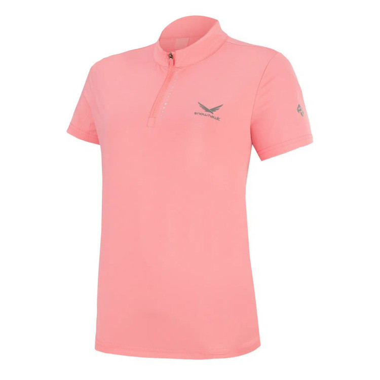 تیشرت زنانه آستین کوتاه نیم زیپ اسنوهاک