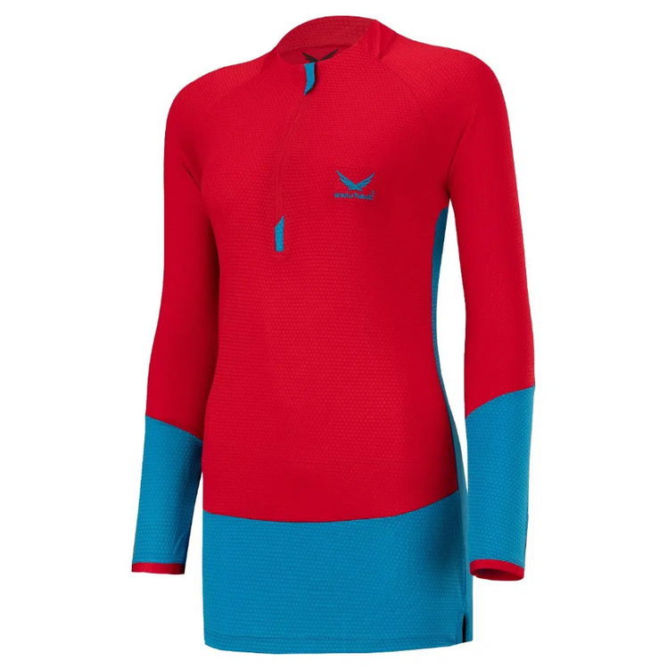 تیشرت زنانه آستین بلند نیم زیپ اسنوهاک