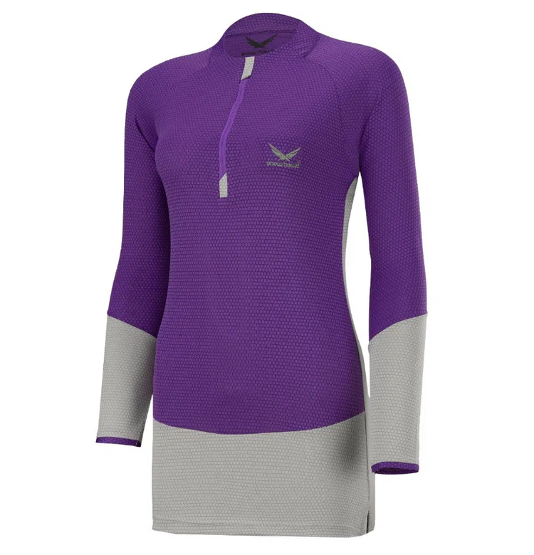 تیشرت زنانه آستین بلند نیم زیپ اسنوهاک