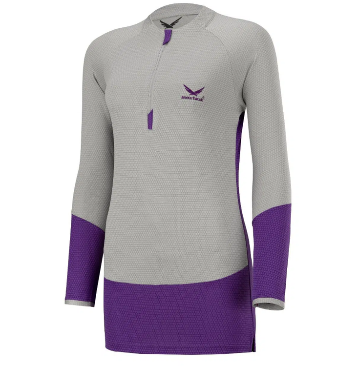 تیشرت زنانه آستین بلند نیم زیپ اسنوهاک